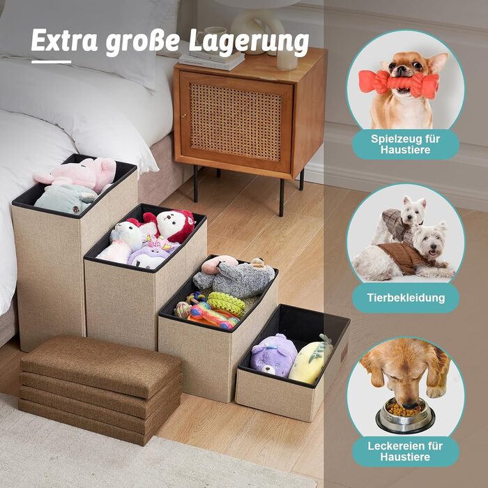 Сходинки для собак маленьких порід зі зберіганням, широкі, складані для ліжка та дивану, з неслизьким покриттям, вологостійкі (сірий, 43x97x56см, 4)