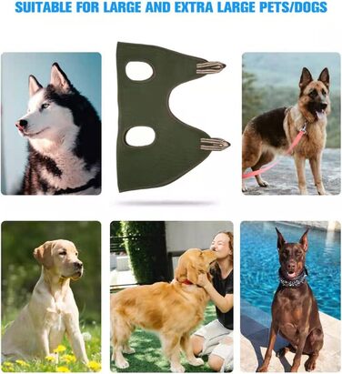 Гамак для грумінгу собак, гамак для догляду за собаками, гамак для підстригання нігтів з кусачками, гамак для грумінгу з широким ременем (Medium 16 кг, блакитний) 16 кг, блакитний (XXX-Large 63 кг, зелений, надвеликий)