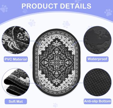 Килимок для котячого туалету Bienbee Katzentoilettenmatte, XL, 101,6 x 76,2 см, з антиковзним шаром, легко миється, чорний