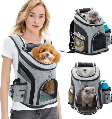 PETCUTE Рюкзак для собак, чорний: зручний та дихаючий, з внутрішнім ременем безпеки та кишенями для аксесуарів. Ідеально для прогулянок, подорожей та активного відпочинку з вашим улюбленцем.