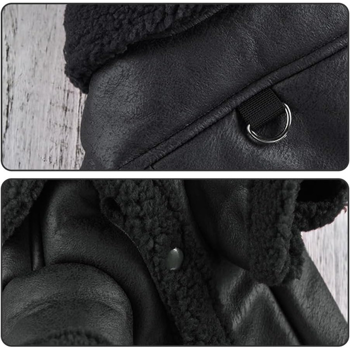 Зимова куртка для собак, тепла жилетка з шлейкою, водонепроникна та вітрозахисна, з відбивачами, флісова, для великих собак (XL, чорний)