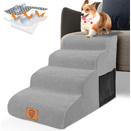 Сходинка для собак Thihome: 4 сходинки з піни, водонепроникний чохол, для маленьких собак та котів, під софу та ліжко