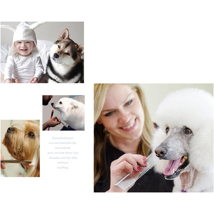 Набір професійних ножиць для грумінгу тварин 4шт, 7 дюймів, з нержавіючої сталі, для собак та котів (золотий)