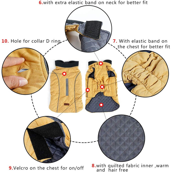 Зимовий теплий одяг для собак - куртка, жилетка, 7 розмірів для маленьких, середніх, великих та гігантських собак, вітронепроникний костюм, одяг для домашніх тварин (M, ЗЕЛЕНИЙ)