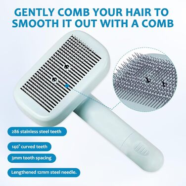 Іонна щітка для тварин Pet Ion Brush: самоочисна щітка для собак та котів, зменшує статичну електрику, для короткої та довгої шерсті