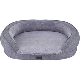 Ортопедичне комфортне ліжко Nobby 61735 овальної форми, сірого кольору; 78 x 62 x 18 см
