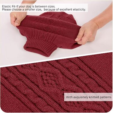 Теплий в'язаний пуловер для собак з коміром-горловиною. Підходить для маленьких, середніх собак, цуценят та котів. Колір: червоний