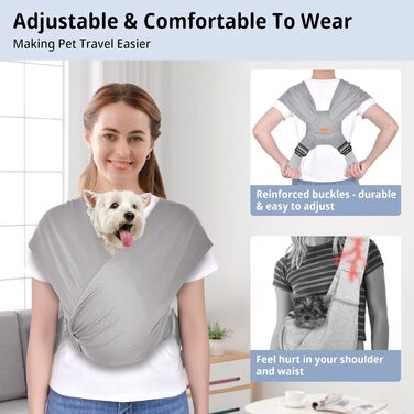 CUBY Сумка-переноска для собак, літня модель, рюкзак-переноска, підтримка спини, для собак, виготовлена з дихаючого матеріалу, 10 кг, світло-сіра