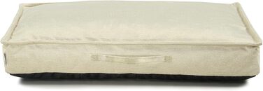 Килимок для собак Sesto Senso Premium, прямокутний, 100x70 см, Memory Foam, знімний чохол, сірий мишачий (M, Model 1 - Ecru - Elfenbein)