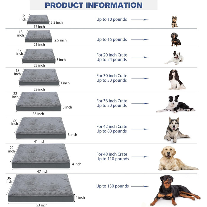 Водонепроникне ліжко для собак Deluxe з плюшем, знімний, пральний чохол, антиковзаюча підкладка, 58,4 x 43,2 см, сірий колір