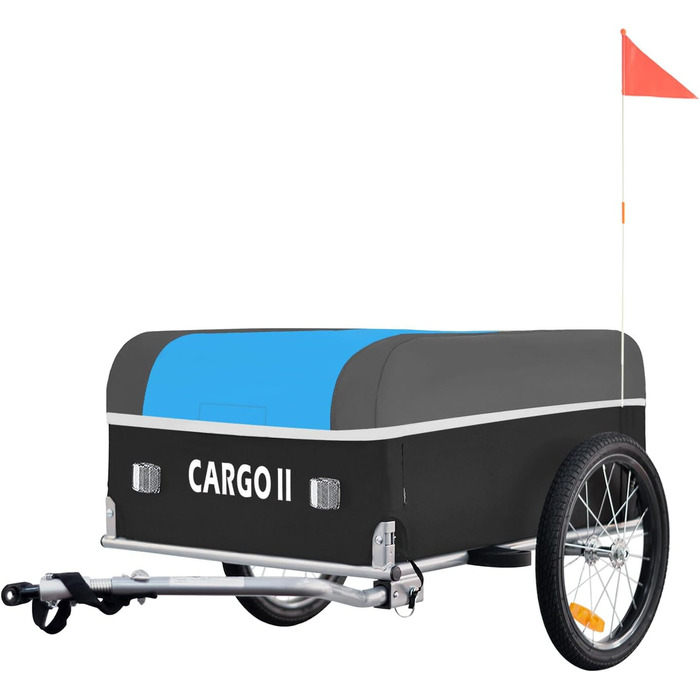 Фарбований вантажний причіп Tiggo Cargo II, 130 літрів, складаний, зелений (блакитний)