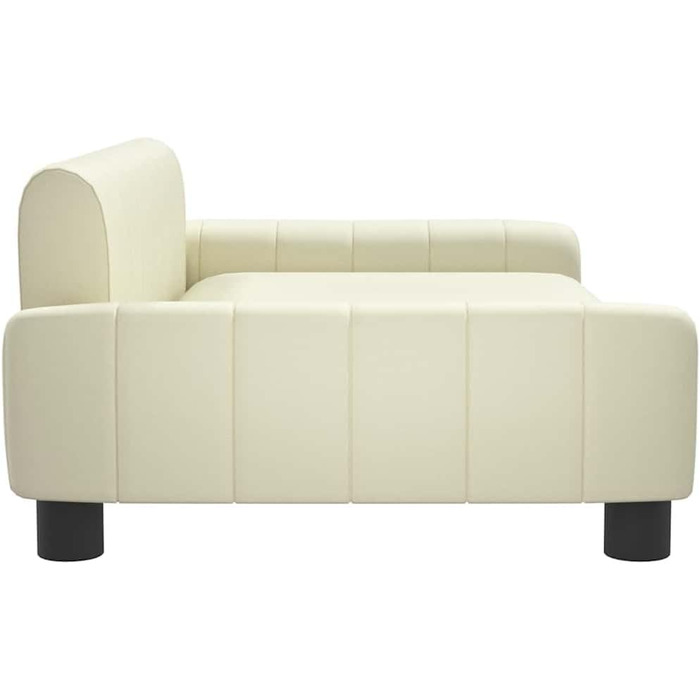 Лягушковий лежак для собак, м'яке ліжко для тварин, лежанка-софа для маленьких собак, котів, штучна шкіра (90 x 53 x 30 см, кремовий)