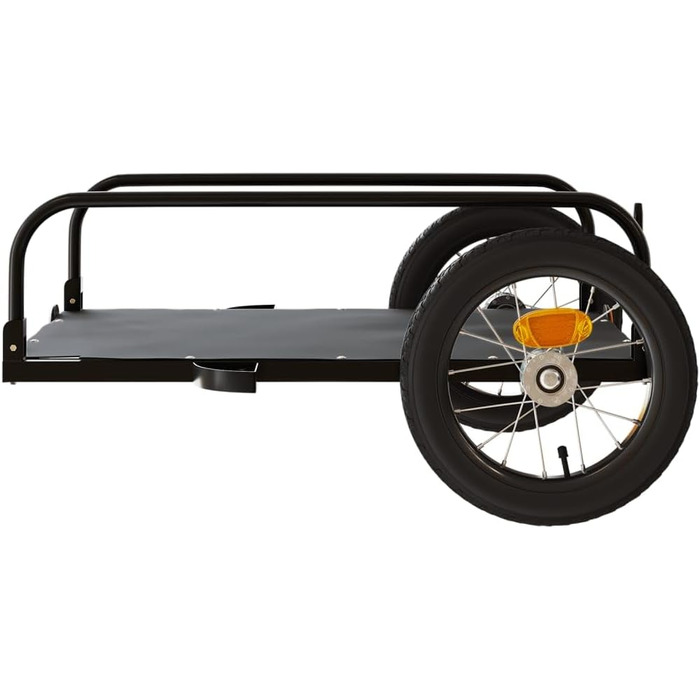 Причіп для велосипеда, переноска для собак, чорний, 122x53x31 см, метал, вагончик для покупок, компактна упаковка, проста збірка