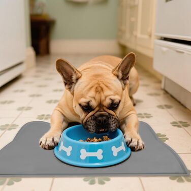 Килимок для котячого корму, силіконовий, неслизький, водонепроникний, сірий (темно-сірий)