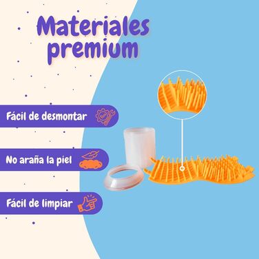 Очищувач для лап собак: великі та маленькі розміри, гігієна для подушечок лап, помаранчевий