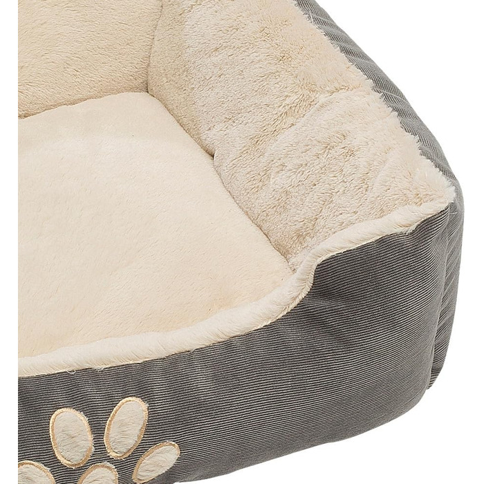 Крісло-ліжко для собак та котів, 60x50 см, бежеве - м'яке, з бортиком