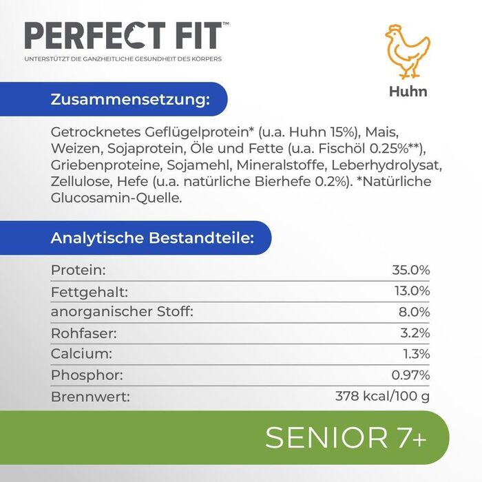Сухий корм для літніх котів PERFECT FIT Senior 7+, курка, 7 кг