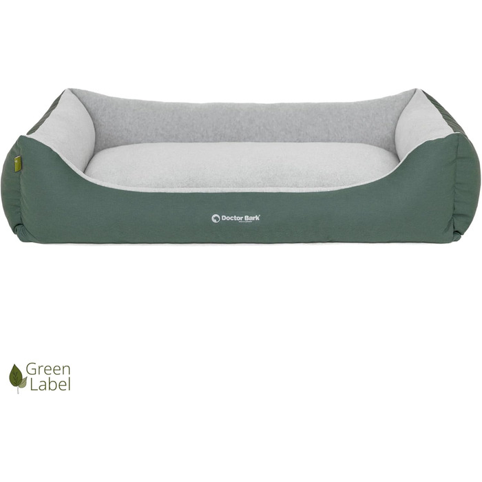 Крісло-лежанка для собак Doctor Bark GreenLabel XL (110x85 см) - Зелене, миється, з м'якого флусу