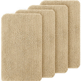 Набір килимків для собак OLANLY, 4 шт., 76,2 x 50,8 см, поглинають вологу та бруд, швидковисихаючі, неслизькі, пранні, з джерсі (Chenille), бежеві