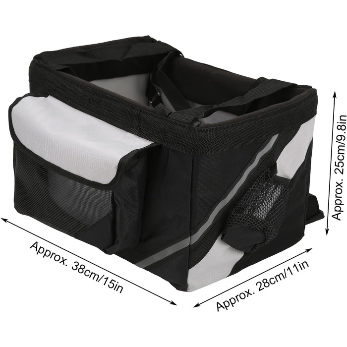 Сумка-переноска для велосипеда Jerys, універсальний велосипедний кошик для собак, знімний, 15x11x9,8 дюймів, оксфордська тканина, для маленьких та середніх собак