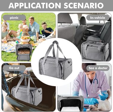 Транспортна сумка для кота/собаки WANDGU: складана, дихаюча, до 7 кг, з повідком та плечовим ременем