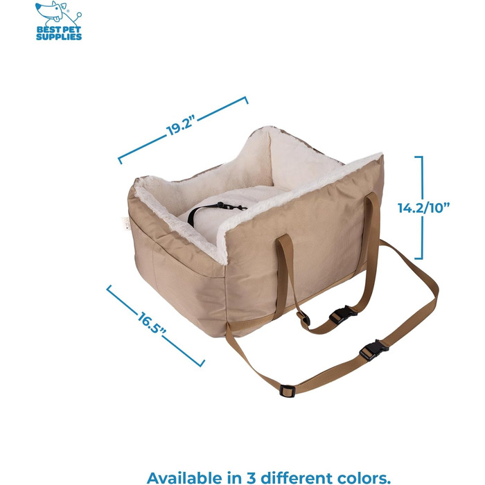 Підвищення для собак у машину, вантажівку, SUV. З м'яким плюшевим килимком та високими бортиками. Зміцнені ремені безпеки. Чорний. 53x50x35 см