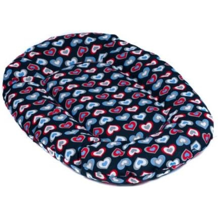 Подушка для собак Adena овальної форми, 95 x 55 см, блакитні сердечка