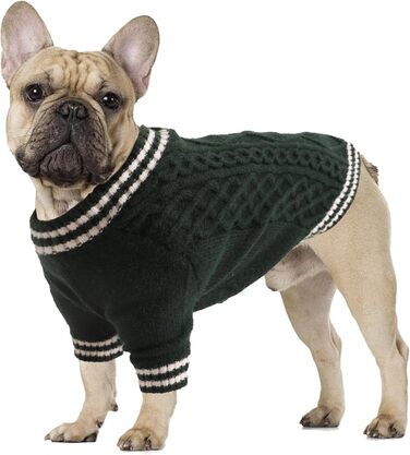 Теплий в'язаний пуловер для собак великих порід (XL, зелений) - Французький бульдог, Лабрадор, Німецька вівчарка