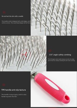 Преміум щітка для грумінгу собак, для малих та великих порід, видаляє шерсть, синій колір