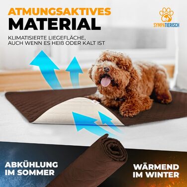 Водонепроникний плед для собак SympaTierisch - захист дивану та ліжка - антиковзаюча підстилка для собак, великих розмірів, придатний для прання - Колір: Коричневий, 150 x 130 см