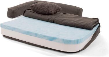 Ортопедичне собаче ліжко Brunolie Odin, зручне та миється, розмір S (80x60 см), колір темно-коричневий