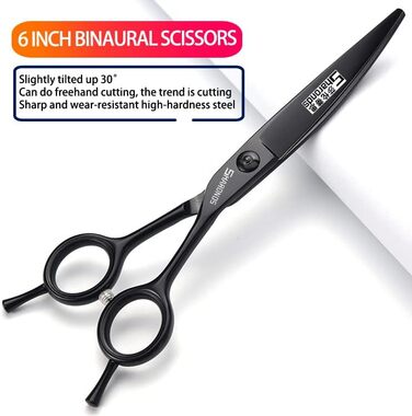 Професійні перукарські ножиці 6 дюймів (набір 4 шт.) - перукарські ножиці для стрижки та витончення