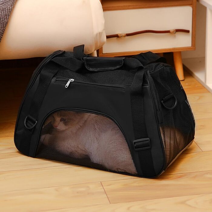 Транспортний бокс для котів, чорний: дихаючий, багатофункціональний, для подорожей та активного відпочинку