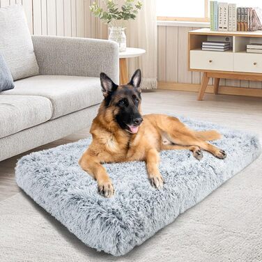 М'який лежак для собак, нековзна підкладка, крісло-гніздо для великих собак, сірий, 100 x 60 см