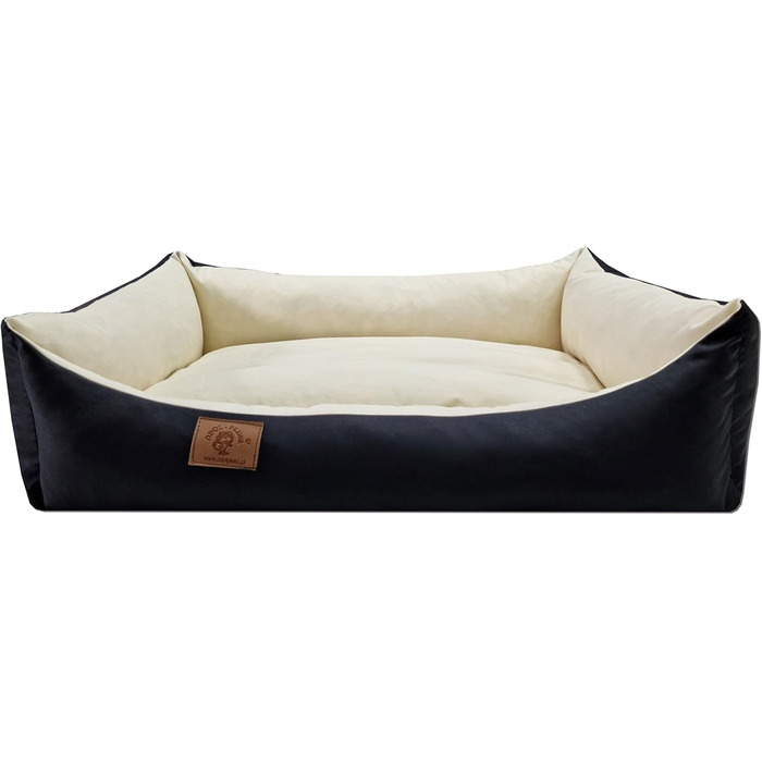 Крісло-ліжко для собак та котів Odol-Plu, 90 x 60 см, водонепроникне, чорно-бежеве