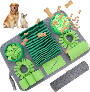 Килимок для собак HDOELGP Schnüffelteppich - інтерактивна іграшка-розвиваючий килимок для собак, зелений (44*66 см)