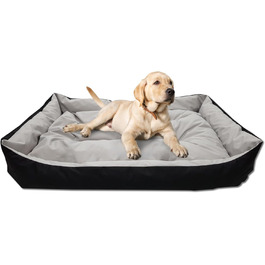 Ліжко для собак великих порід Odolplusz, корзина, диван для тварин, 150x105 см (чорний + графітовий сірий)