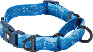 Нашийник для собак Martingale Leashboss, світловідбиваючий нейлон, великі, середні та малі породи, швидка застібка, регульований, блакитний, розмір Medium-Large (16-19' x 1' )