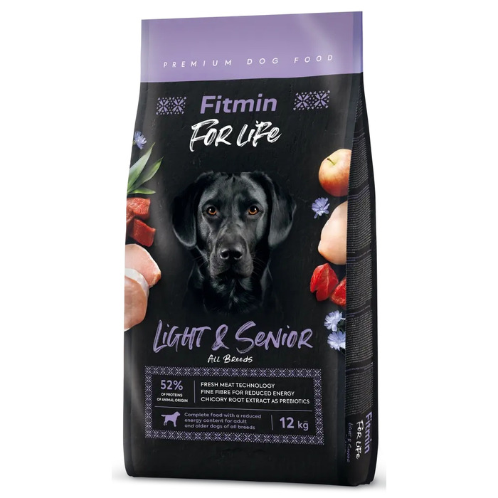 Корм для дорослих та літніх собак FITMIN Dog For Life Light Senior, 12 кг