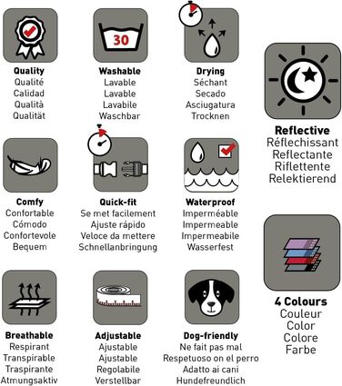 Шлейка для собак HALTI Walking з м'яким неопреновим наповнювачем, 5 регульованих ременів та світловідбиваючим матеріалом 3M, розмір M, колір фіолетовий