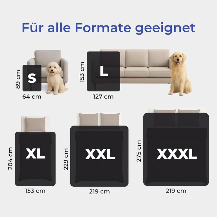 Водонепроникний коврик Dreamzie для собак 127x152 см - для дивана та ліжка - з Sherpa Fleece - миючий - темно-сірий