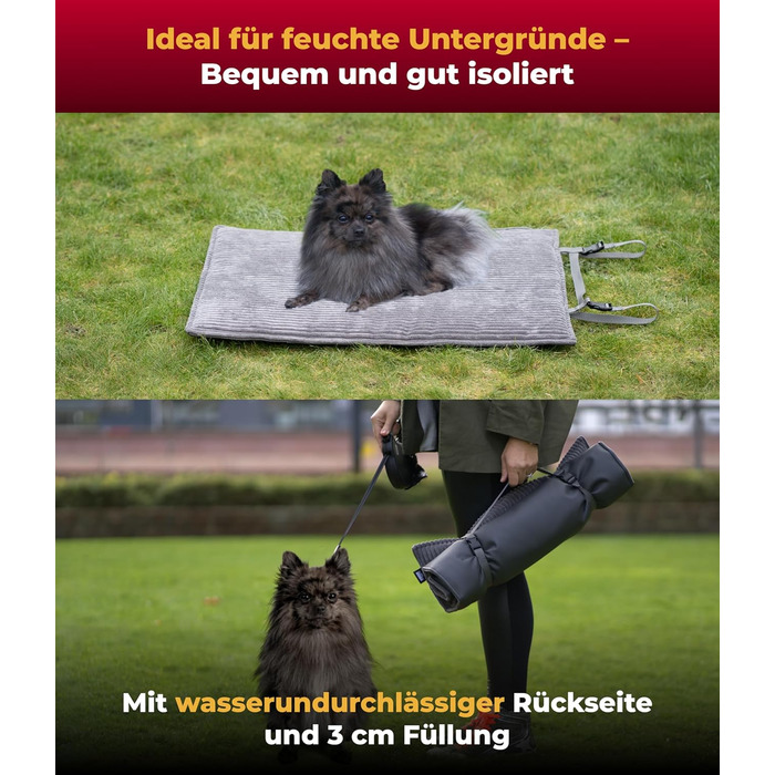 Німецька туристична ковдра для собак Outdoor, міцна та водонепроникна, 55x75 см, Cord Anthrazit