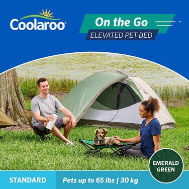 Підвищене лежак для домашніх тварин Coolaroo On The Go, стандарт, цегляний колір (смарагдовий), 61 x 61 x 20 см