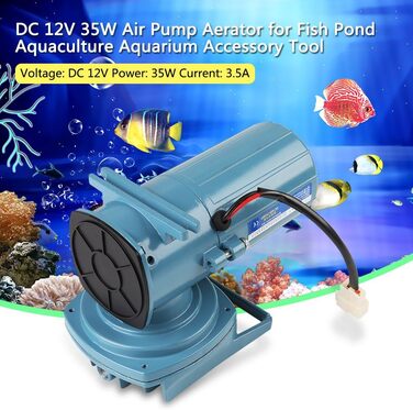 Акваріумний повітряний насос DC 12V 35W для гідропоніки та акваріума, мікропухирці, аератор для води