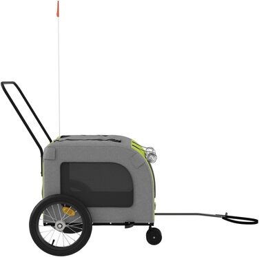 Причіп для тварин на велосипед, Oxford, тканина та метал, помаранчевий та сірий (63 x 121 x 65 см)