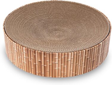 Кігтеточка для котів Petaureus Zylinder з вставкою | Стильна та екологічна | Ø 40 см | Кігтеточка з переробленого картону з змінним вкладишем