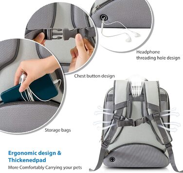 Рюкзак для собак та котів PETCUTE - дихаючий, складний, для маленьких тварин, рожевий