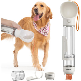 Водяний диспенсер для годування тварин з мішками для відходів, портативна пляшка для води для собак та котів, 500 мл