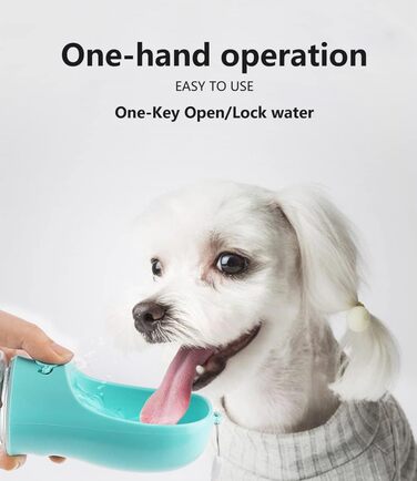 Водяна пляшка для собак Kalimdor: витокозахисна, портативна, 340 мл, блакитна