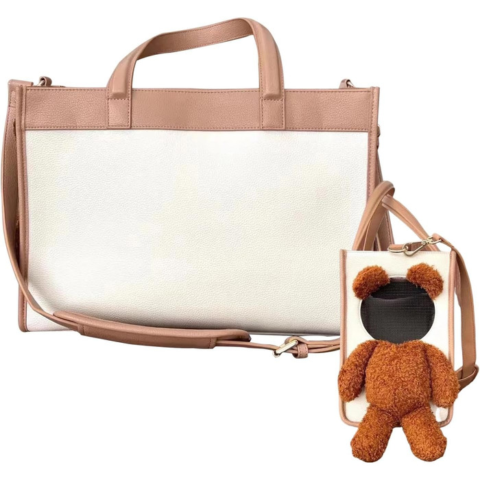 Сумка-переноска для тварин у подорожі, PU-шкіра, для собак та котів, портативна, 34x24x7 см